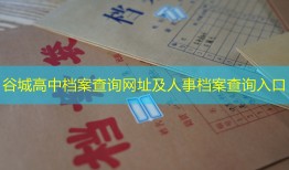 谷城高中档案查询网址及人事档案查询入口