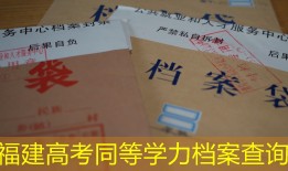 福建高考同等学力档案查询