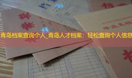青岛档案查询个人_青岛人才档案：轻松查询个人信息
