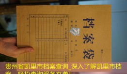 贵州省凯里市档案查询_深入了解凯里市档案，轻松查询服务来袭！