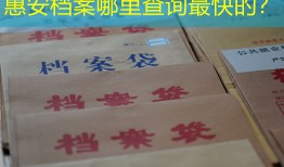 惠安档案哪里查询最快的？