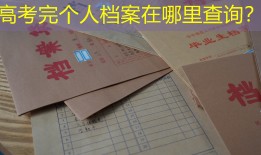 高考完个人档案在哪里查询？