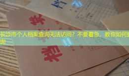 长沙市个人档案查询无法访问？不要着急，教你如何查询