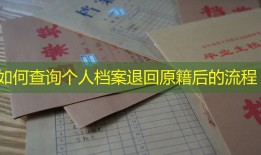 如何查询个人档案退回原籍后的流程