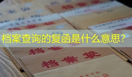 档案查询的复函是什么意思？