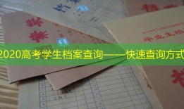 2020高考学生档案查询——快速查询方式