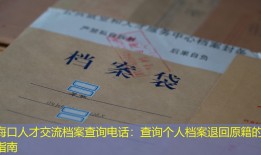 海口人才交流档案查询电话：查询个人档案退回原籍的指南