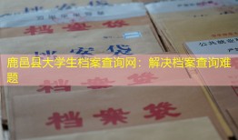 鹿邑县大学生档案查询网：解决档案查询难题
