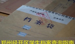 郑州经开区学生档案查询指南
