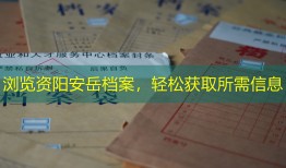 浏览资阳安岳档案，轻松获取所需信息