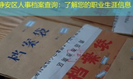 静安区人事档案查询：了解您的职业生涯信息