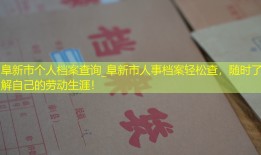 阜新市个人档案查询_阜新市人事档案轻松查，随时了解自己的劳动生涯！