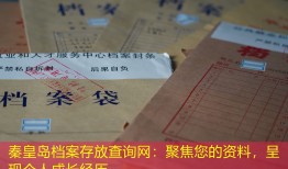 秦皇岛档案存放查询网：聚焦您的资料，呈现个人成长经历