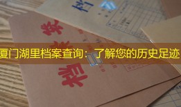 厦门湖里档案查询：了解您的历史足迹