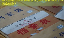 高考档案资料在哪里查询_如何查看高考个人档案信息？
