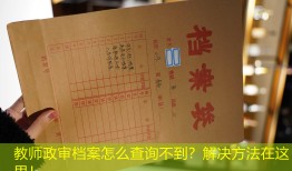 教师政审档案怎么查询不到？解决方法在这里！