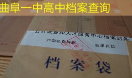 曲阜一中高中档案查询