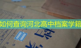 如何查询河北高中档案学籍