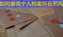 如何查询个人档案所在机构