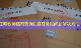 在编教师档案查询进度及常见问题解决方法
