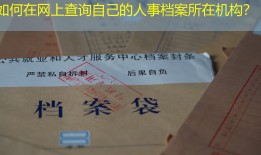 如何在网上查询自己的人事档案所在机构？