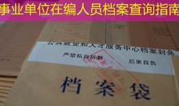 事业单位在编人员档案查询指南