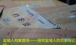 盐城人档案查询——探究盐城人的历史与记忆