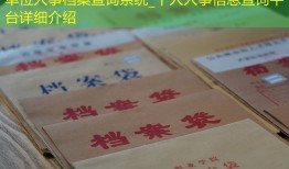 单位人事档案查询系统_个人人事信息查询平台详细介绍
