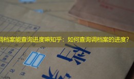 调档案能查询进度嘛知乎：如何查询调档案的进度？
