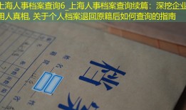 上海人事档案查询6_上海人事档案查询续篇：深挖企业用人真相, 关于个人档案退回原籍后如何查询的指南