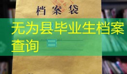 无为县毕业生档案查询