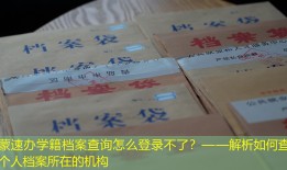 蒙速办学籍档案查询怎么登录不了？——解析如何查询个人档案所在的机构