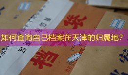如何查询自己档案在天津的归属地？