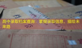 高中录取档案查询：掌握录取信息，描绘未来路
