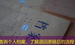 查询个人档案，了解退回原籍后的流程