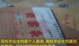 高校毕业生档案个人查询_高校毕业生档案自助查询：轻松找到你的档案信息