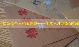 轻松查询个人档案信息——衡水人才网查询档案