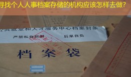 寻找个人人事档案存储的机构应该怎样去做？