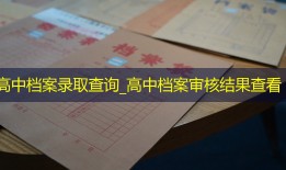 高中档案录取查询_高中档案审核结果查看