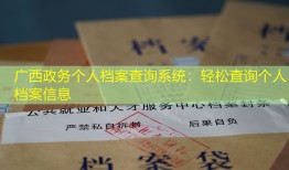 广西政务个人档案查询系统：轻松查询个人档案信息