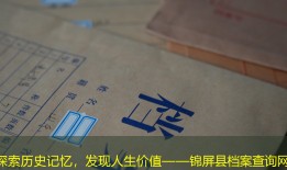 探索历史记忆，发现人生价值——锦屏县档案查询网