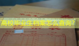 高校毕业生档案怎么查询？