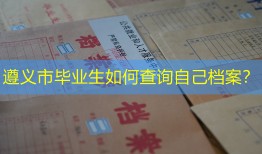 遵义市毕业生如何查询自己档案？