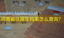 河南省往届生档案怎么查询？