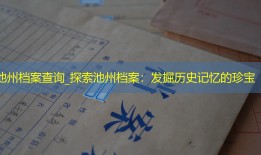 池州档案查询_探索池州档案：发掘历史记忆的珍宝