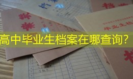 高中毕业生档案在哪查询？