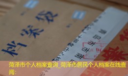 菏泽市个人档案查询_菏泽市居民个人档案在线查阅：
