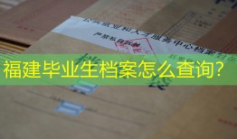 福建毕业生档案怎么查询？