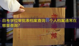 自考学位审批表档案查询：个人档案通常在哪里查询？