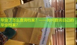 毕业了怎么查询档案？——如何查询自己的毕业档案？